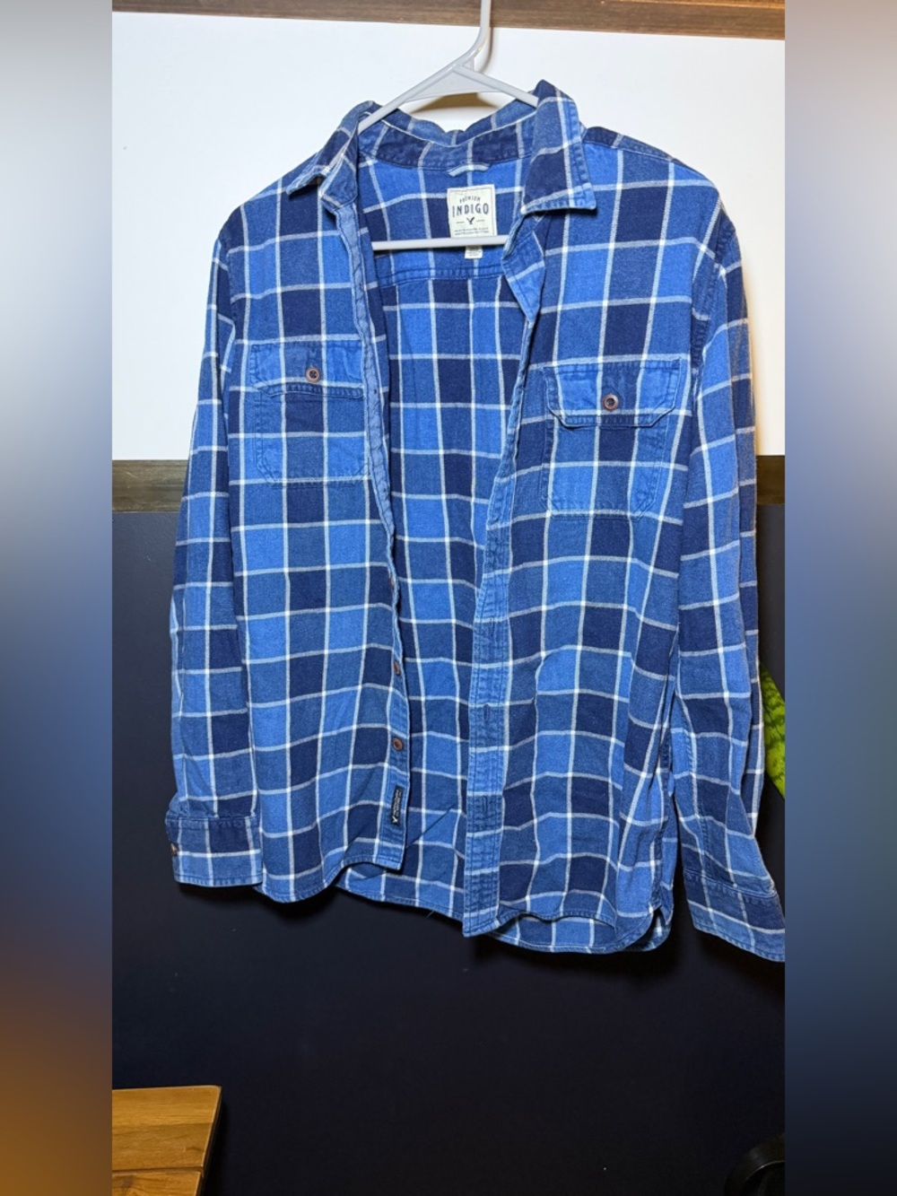 Indigo Blue & Navy Plaid Button-Down Shirt - Men's